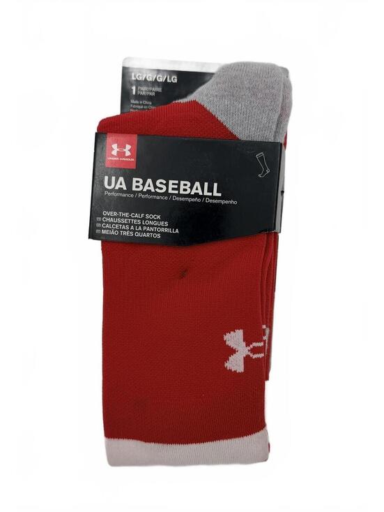 Under Armour Other - Under Armour UA Baseball OTC Socks Red/White Large U0785C1